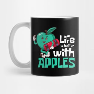 Life Is Better With Apples Funny Mascot Mug